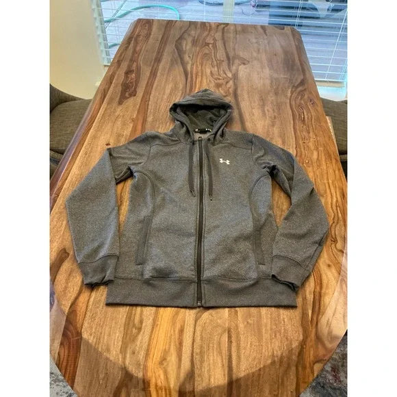 Under Armour Women's Gray Semi Fitted Full Zip Hoodie Sweatshirt SM - Picture 10 of 11